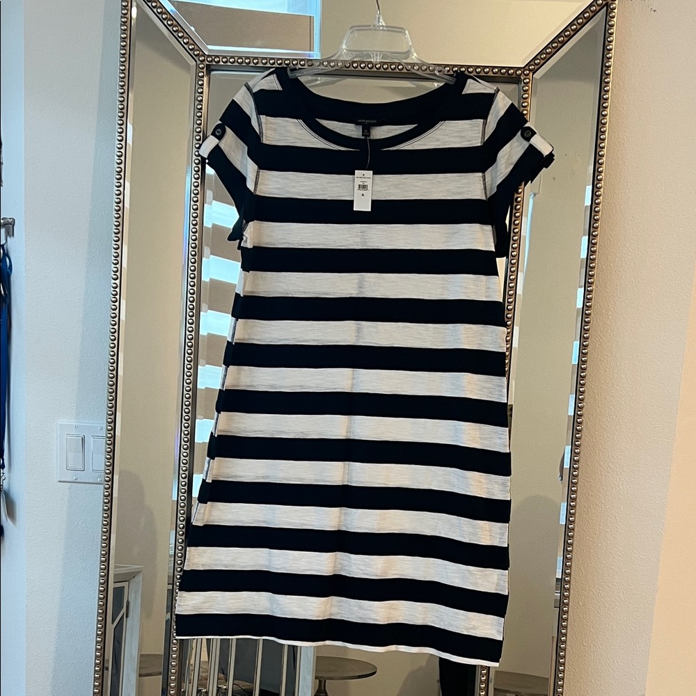 Banana Republic Navy and White Striped Mini Dress